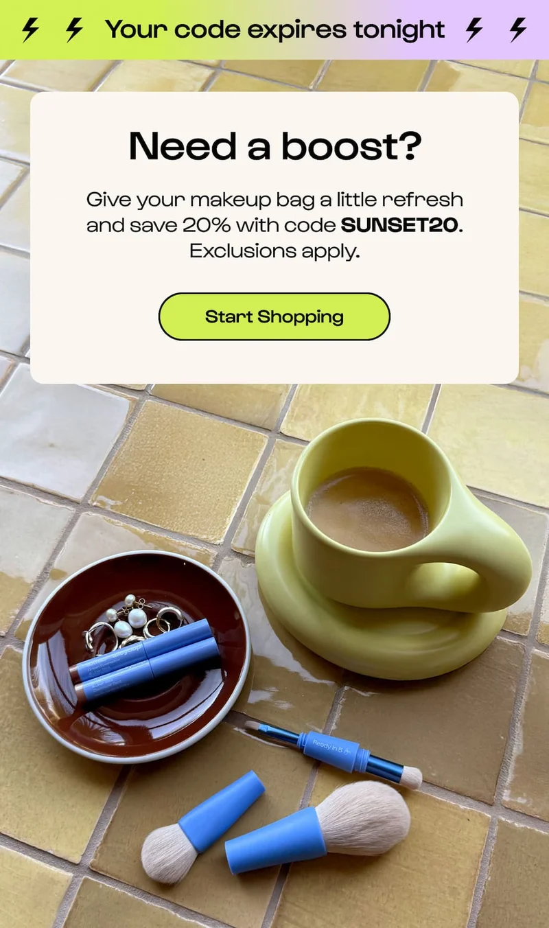 End of Summer Sale. 20% off SUNSET20