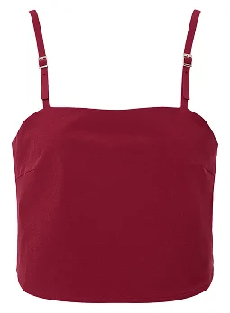 Cropped Connection Tank - red