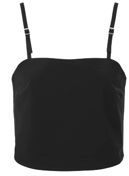 Cropped Connection Tank - black