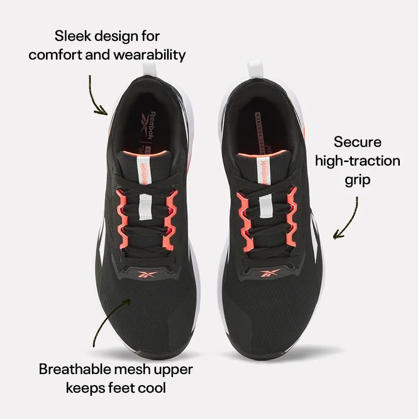 Sleek design for comfort and wearability | Secure high-traction grip | Breathable mesh upper keeps feet cool