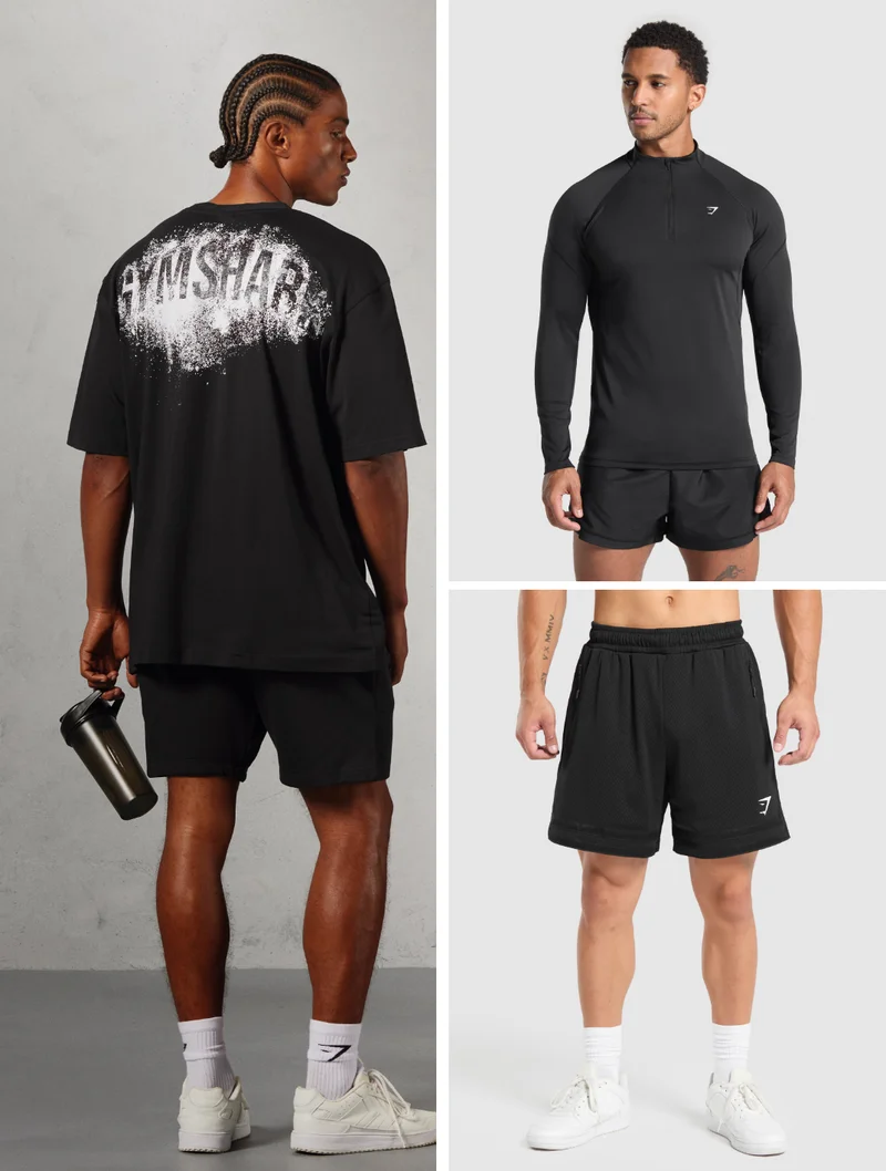 MENS BLACK STAPLES GRID