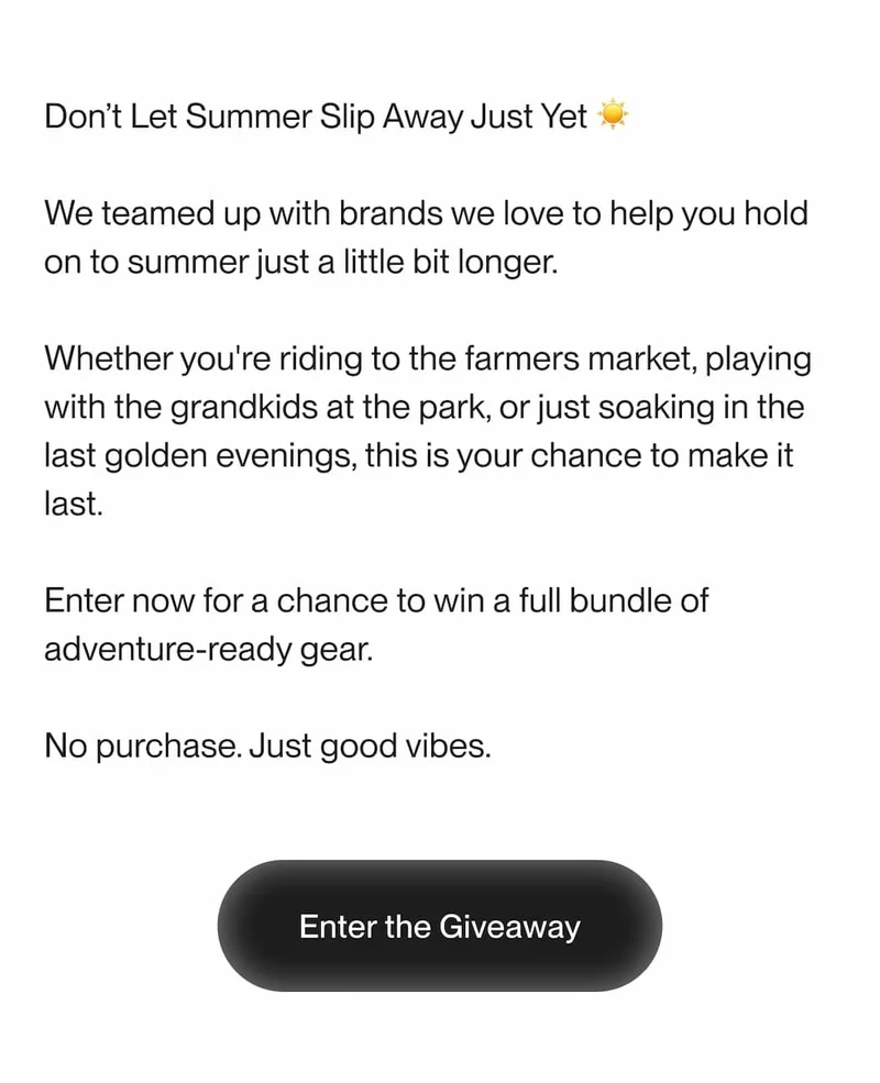 Enter the UNIT 1 Summer Giveaway. Win adventure-ready gear. No purchase required.