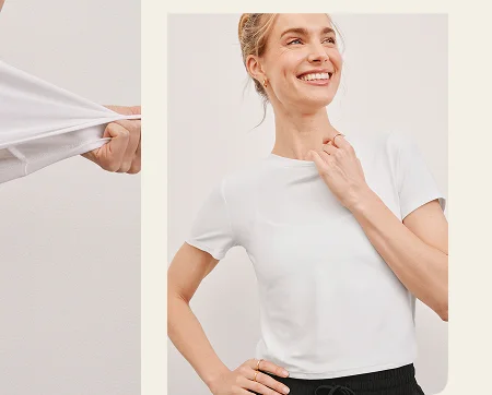 Featherweight Cropped Tee in Cloud White