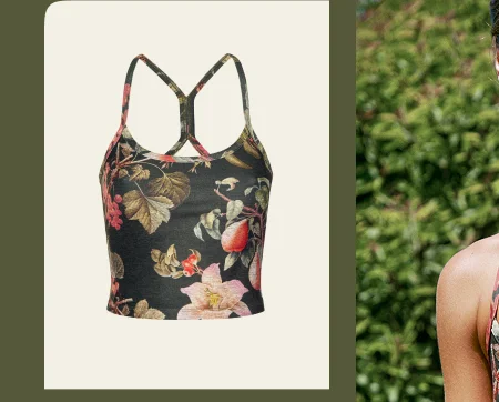 Botanical Garden SoftMark Slim Racerback Cropped Tank