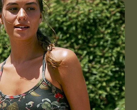 Botanical Garden SoftMark Slim Racerback Cropped Tank