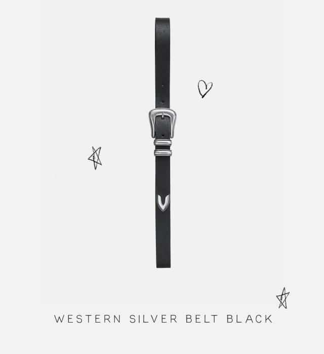 Western Silver Belt Black
