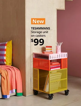 NEW Tesammans Storage unit on castors $99
