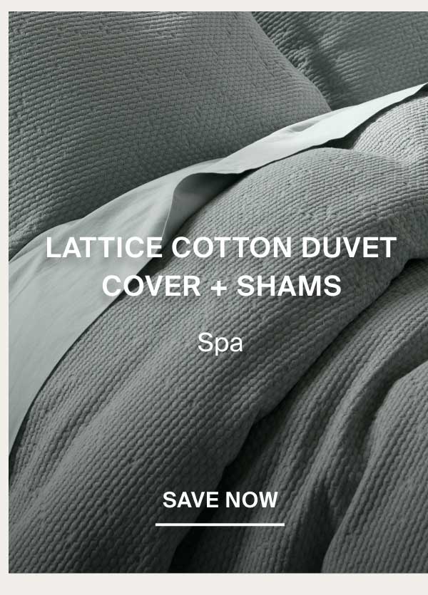 Shop Lattice Cotton Duvet Cover in Spa