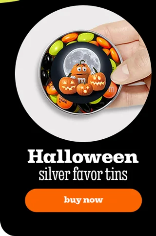 HALLOWEEN SILVER FAVOR TINS