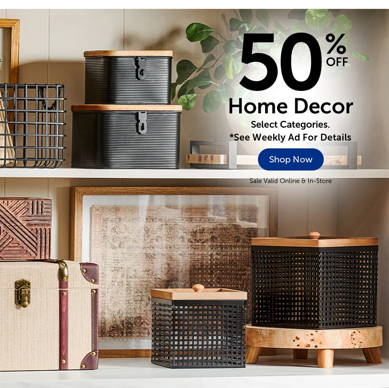 50% Off Home Decor - Select Categories.