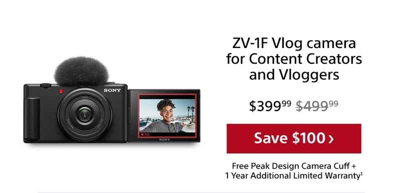 ZV-1F Vlog camera for Content Creators and Vloggers | Save $100