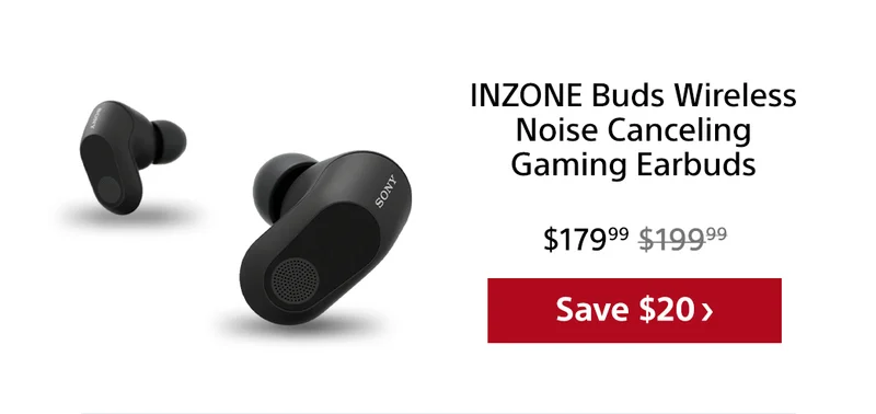 INZONE Buds Wireless Noise Canceling Gaming Earbuds | Save $30