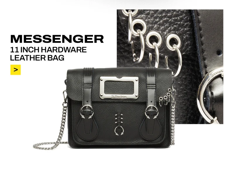 11 Inch Hardware Leather Messenger Bag