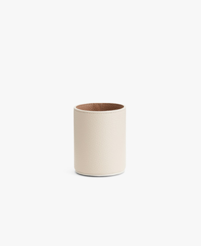 Leather Organizer Cup Ecru/ Cappuccino