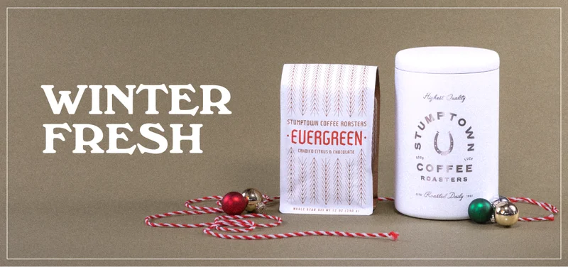 Winter Fresh Bundle: limited Evergreen Blend and a coffee-holding canister