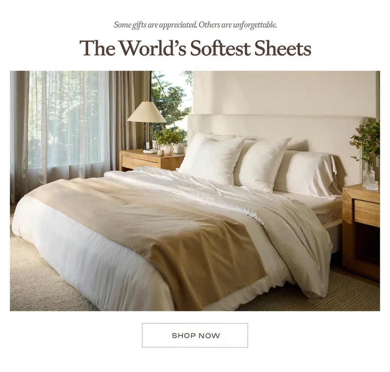 Shop the world's softest sheets! Shop the world's softest sheets!