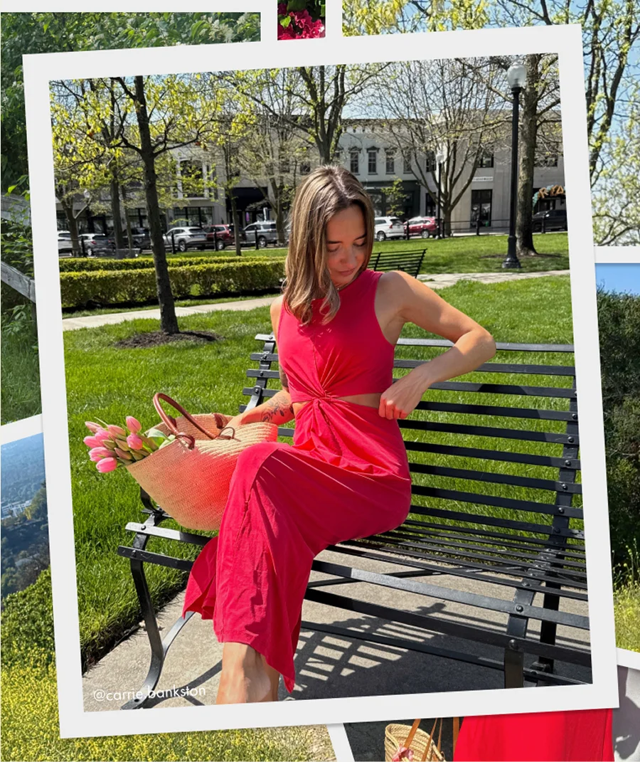 Around The World Front Twist Dress in Candy Apple Red