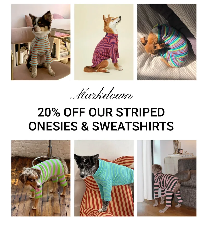 20% Off Our Striped Onesies & Sweatshirts