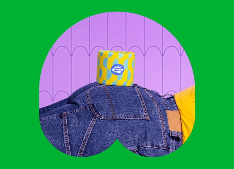 Image: Who Gives a Crap TP sitting on a butt (not a butte).