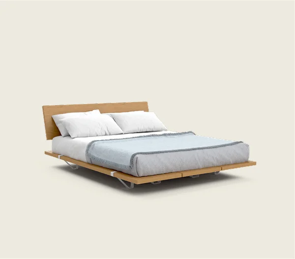 The Bed Frame + Headboard Add-On (in Oak & White)