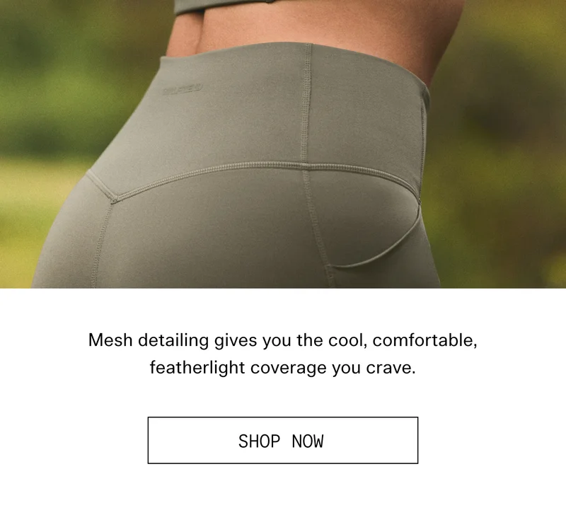 Mesh detailing gives you the cool, comfortable, featherlight coverage you crave.  |  SHOP NOW