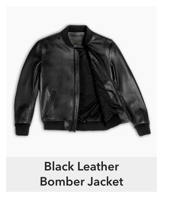 Black Leather Bomber Jacket