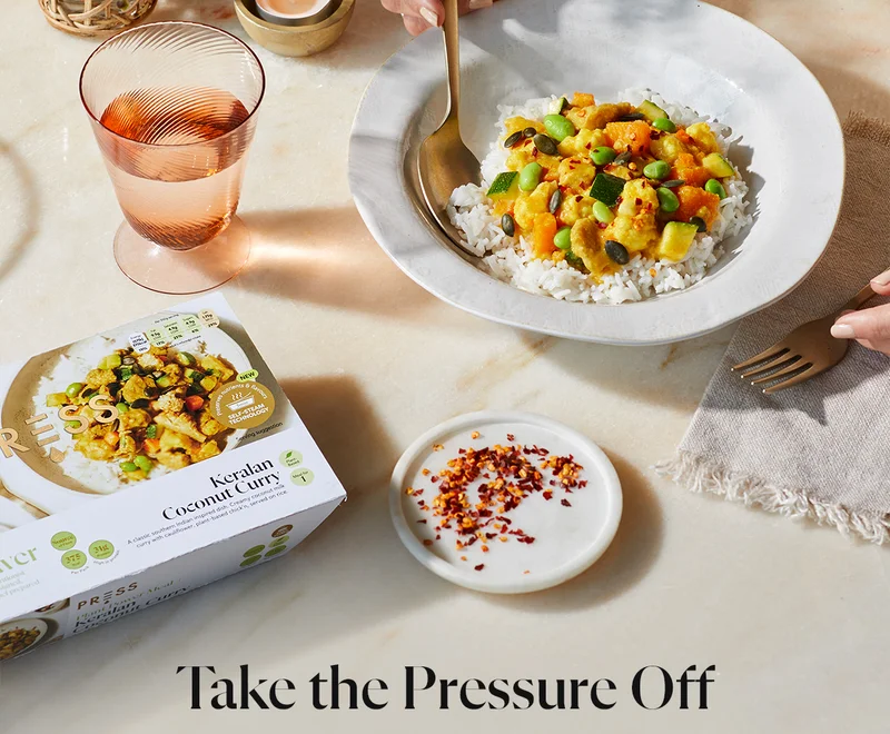 Take the Pressure Off | Life’s busy, but healthy eating doesn’t have to be complicated. Our plant-based meal plans and snacks will keep you consistent without the stress.