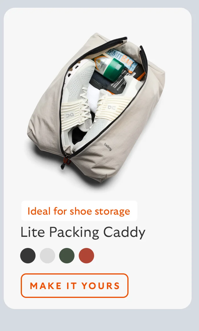 [Product name] Lite Packing Caddy [Starburst] Ideal for shoe storage [CTA] Make it yours