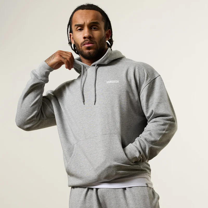 Vanquish Essential Steel Grey Oversized Full Zip Hoodie