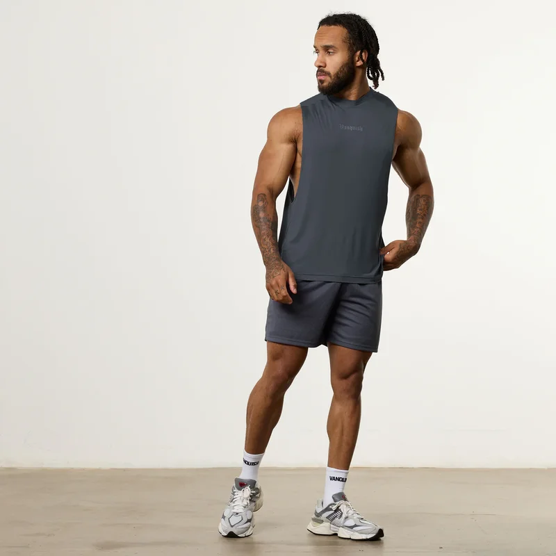 Vanquish Ultra Soft Denim Blue Oversized Sleeveless T Shirt