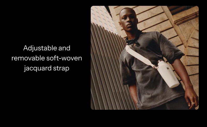 Adjustable and removeable soft-woven jucquard strap