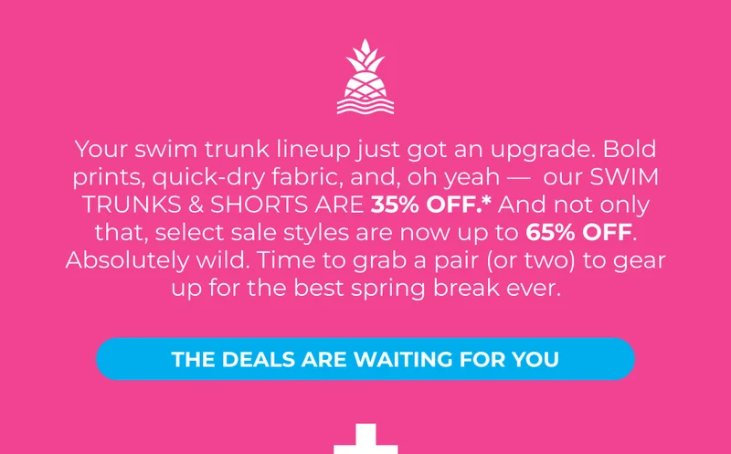 35% OFF SWIM & SHORTS
