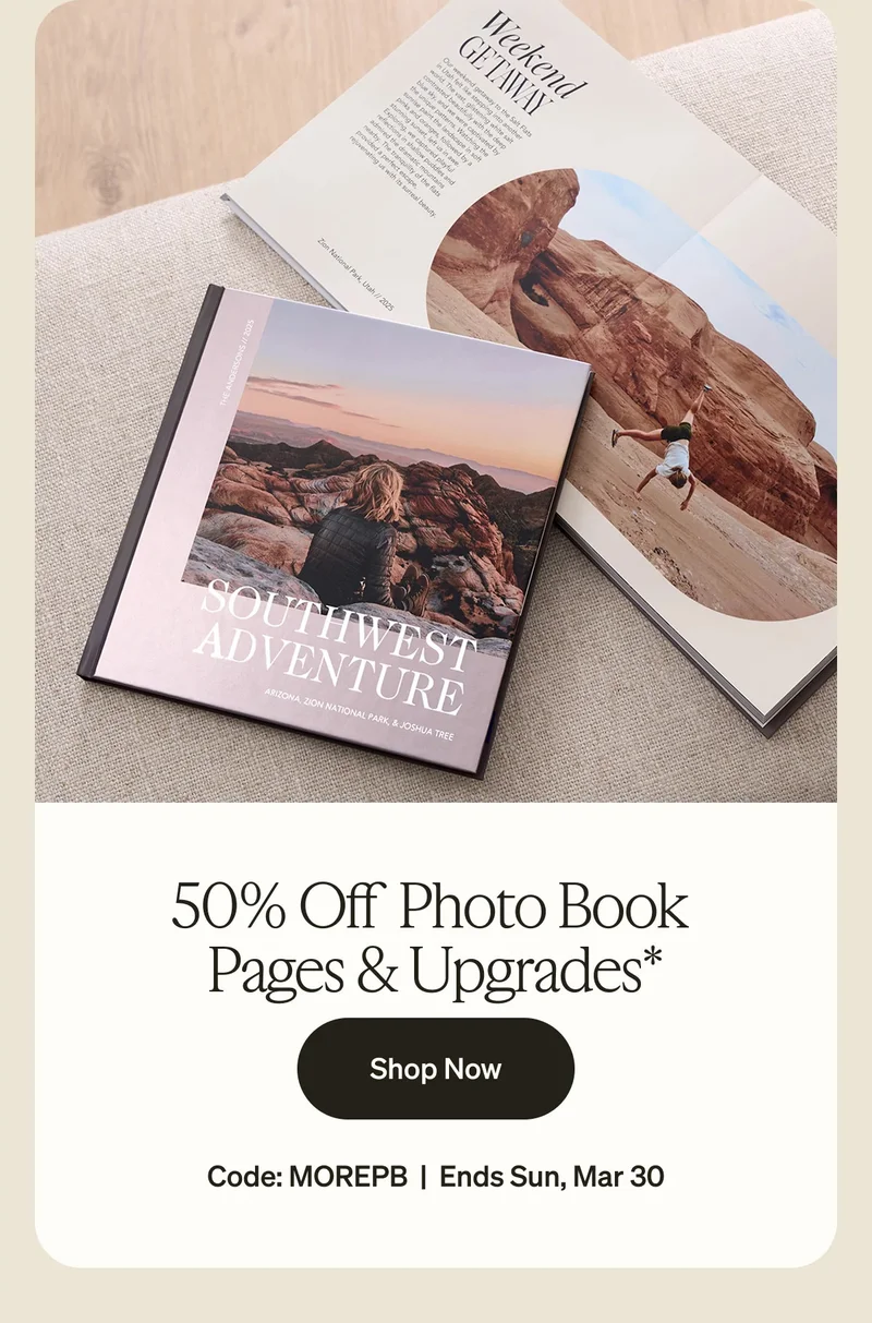 Up to 50% Off Almost Everything + Free Shipping on Orders $19+, 40% Off Photo Book Pages & Upgrades