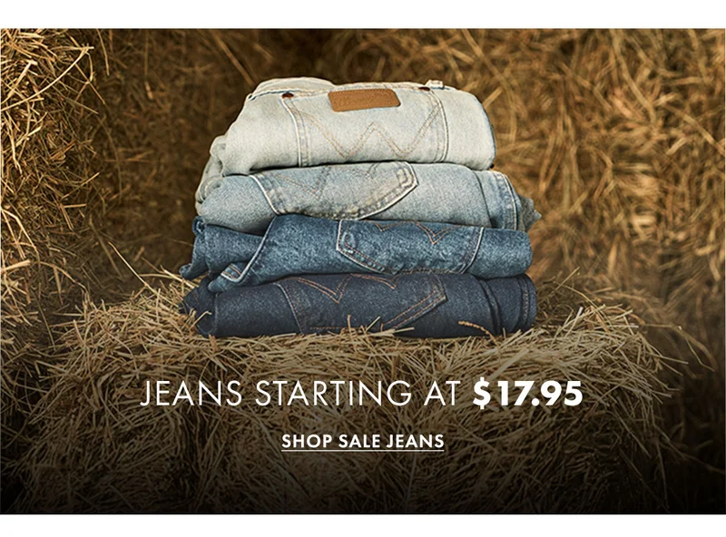 Jeans starting at $17.95