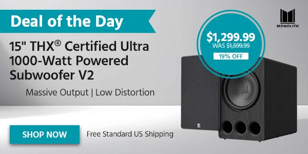 Monolith M-15 V2 15" THX Certified Ultra 1000-Watt Powered Subwoofer