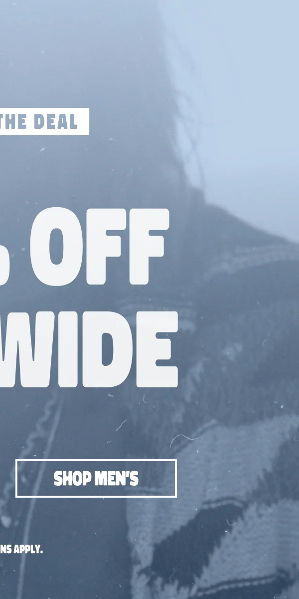 Up to 50% off Sitewide Shop Men's