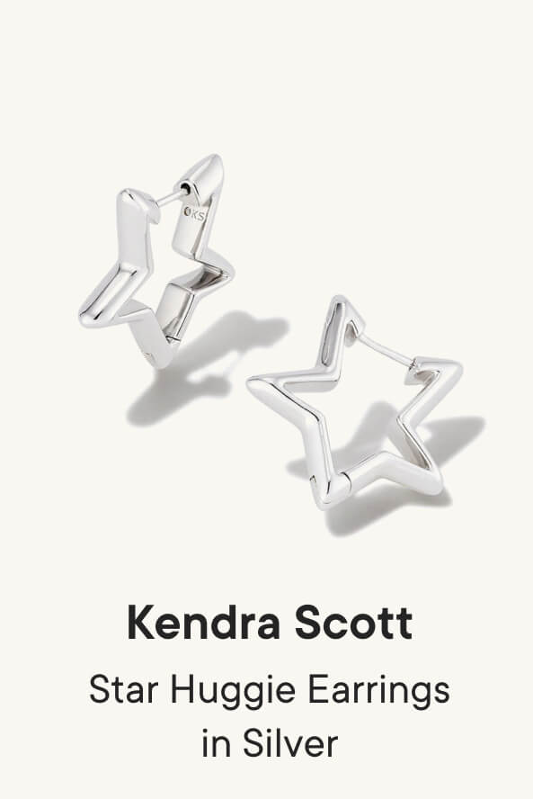 Kendra Scott Star Huggie Earrings in Silver