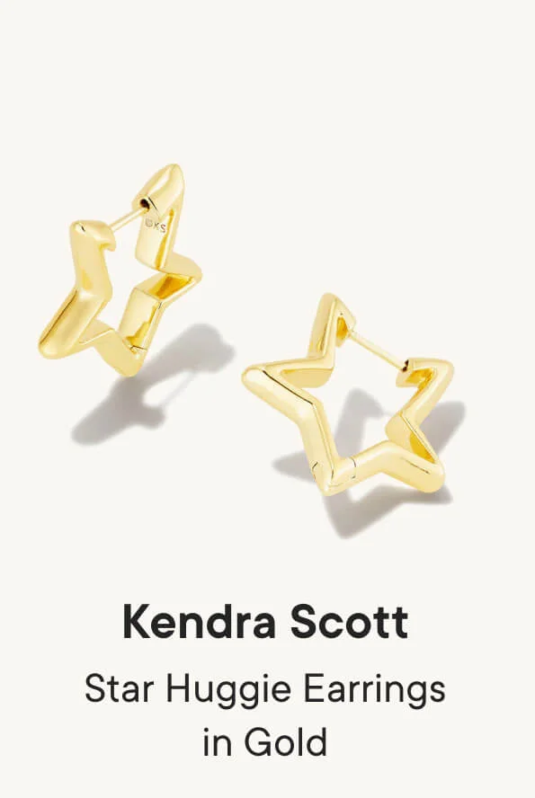 Kendra Scott Star Huggie Earrings in Gold