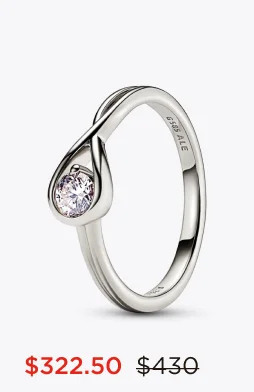 Pandora Infinite 14k White Gold Lab-grown Diamond Ring