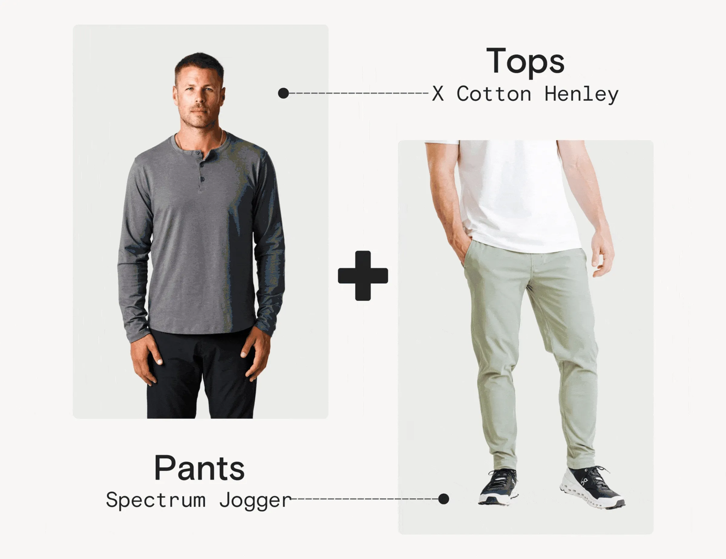 Pants: Spectrum Jogger / Tops: X Cotton Henley Transit Overshirt / Outerwear: Venture Hoodie AirLoft Shirt Jacket