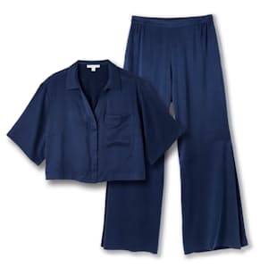 Women's Washable Silk High Rise Pant Set