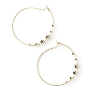 Women's Onyx Hoop Earrings