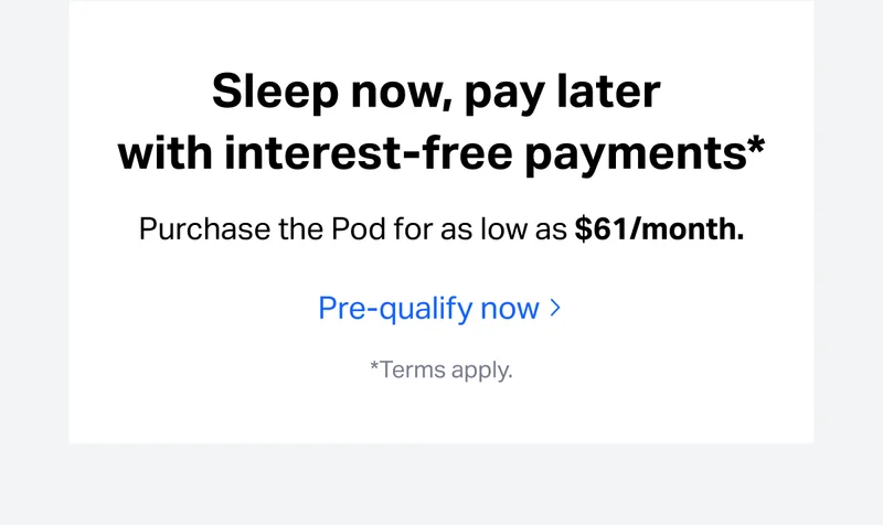 Sleep now, pay later with interest-free payments*