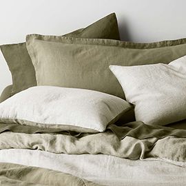 New Natural Hemp Garden Green Grid Duvet Cover