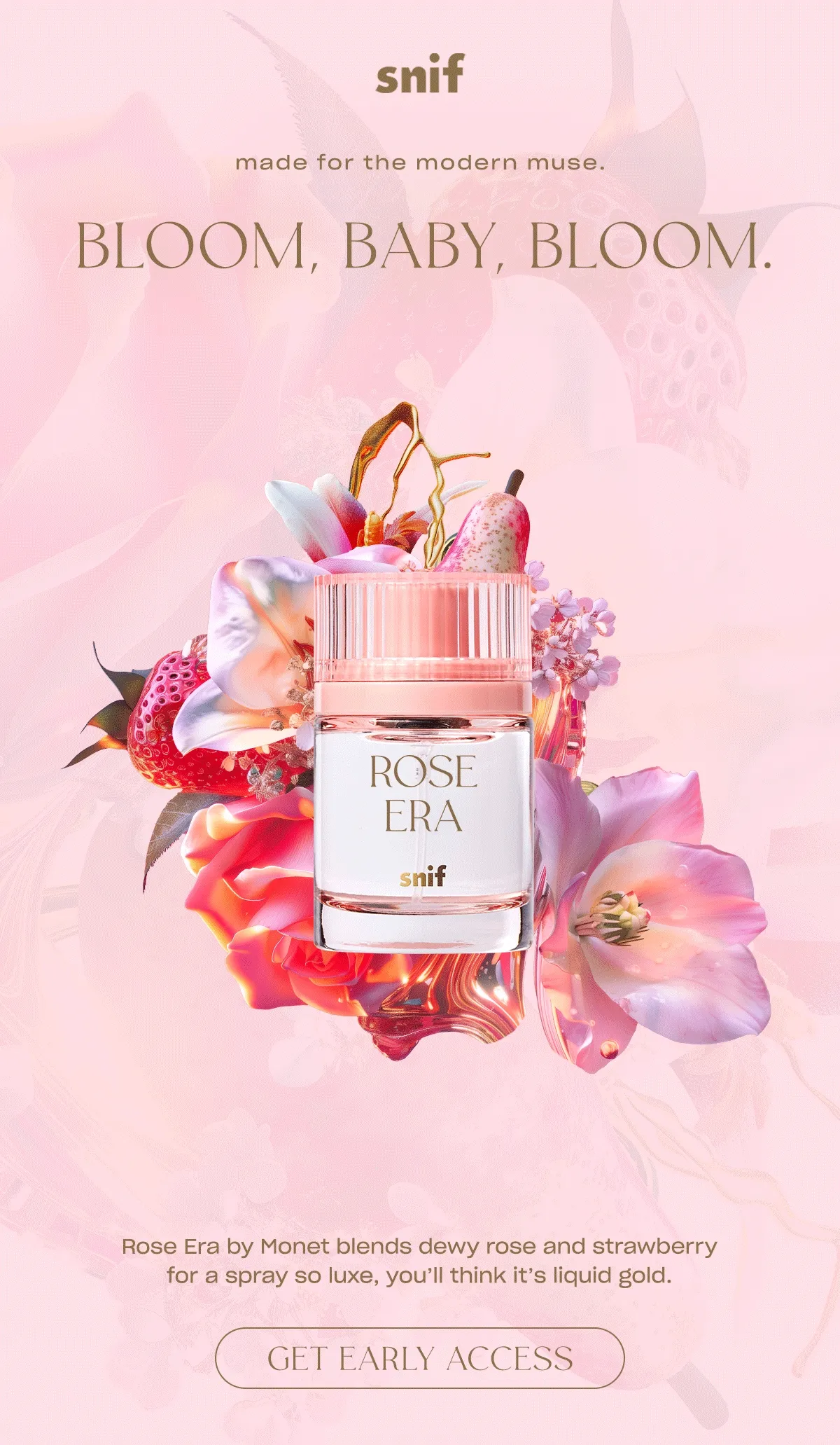 Rose Era by Monet blends dewy rose and strawberry for a spray so luxe, you’ll think it’s liquid gold.