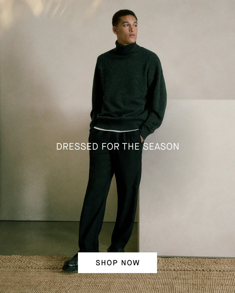 Image | Dressed For The Season | Model in Luxe Merino Relaxed Turtleneck  | Shop Now