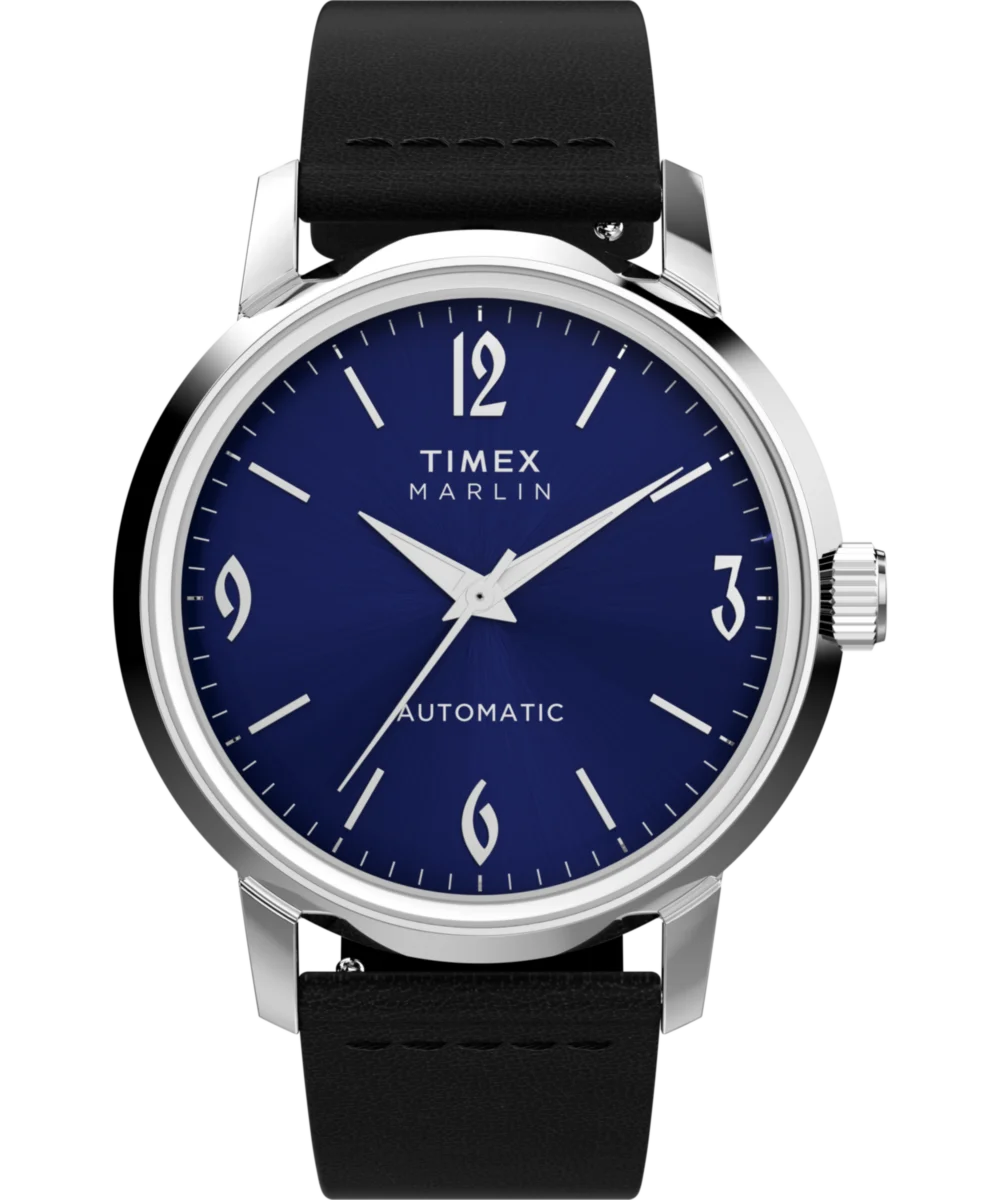 Image of Marlin® Automatic 40mm Leather Strap Watch