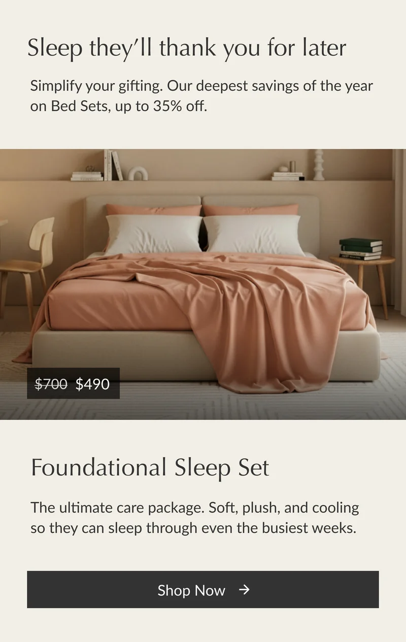 Buffy Foundational Sleep Set — soft cooling bedding bundle for better rest during busy school weeks.