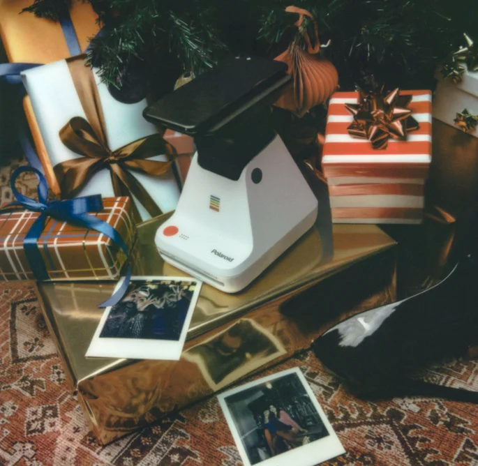 Lab under a tree with wrapped gifts