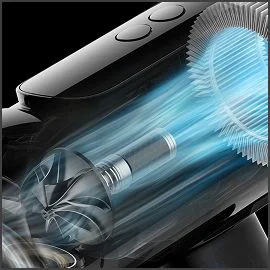 The filter and motor inside the Dyson V8 Cyclone vacuum